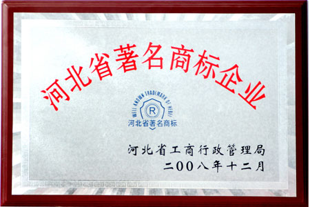 2008年河北省著名商標企業證書